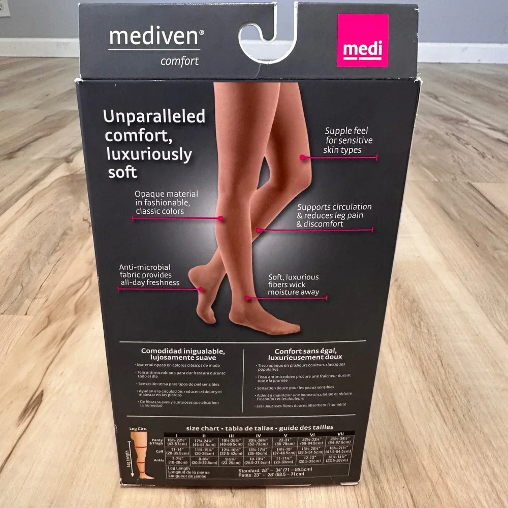 Medi Comfort Open-Toe Thigh High Beaded Top band, 20-30 mmHg Natural‎ Size III